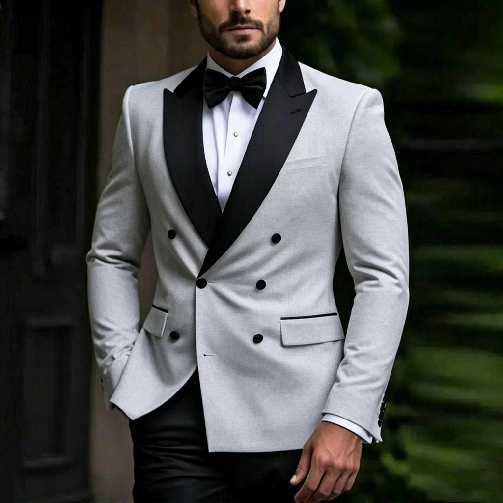 Completi Classici da Uomo 2 Pezzi 2025 Formali Doppiopetto Revers a Punta Vestibilità Slim Abbigliamento Maschile Set Giacca Pantaloni di Alta Qualità Terno