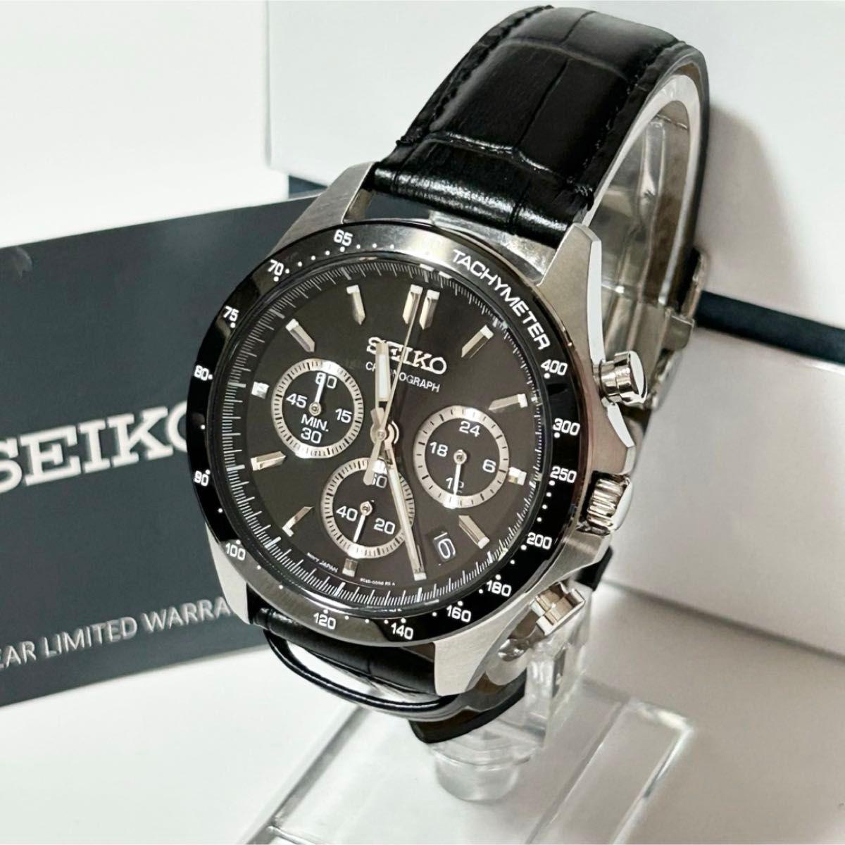 SEIKO Chronograph 8T63-00D0 Quartz QZ Black Dial Men s Watch