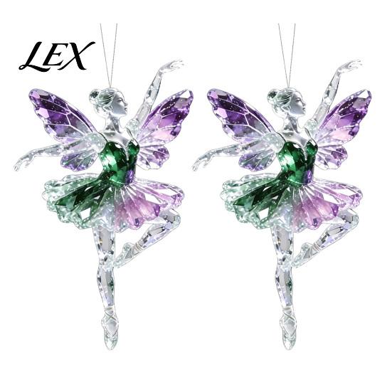Cute Hanging Accessories 2Pcs Glitter Ballet Girl Keychain, 2D Acrylic Pendant for Bag Backpack, Sparkling Durable Crafts Dancer Car Rearview
