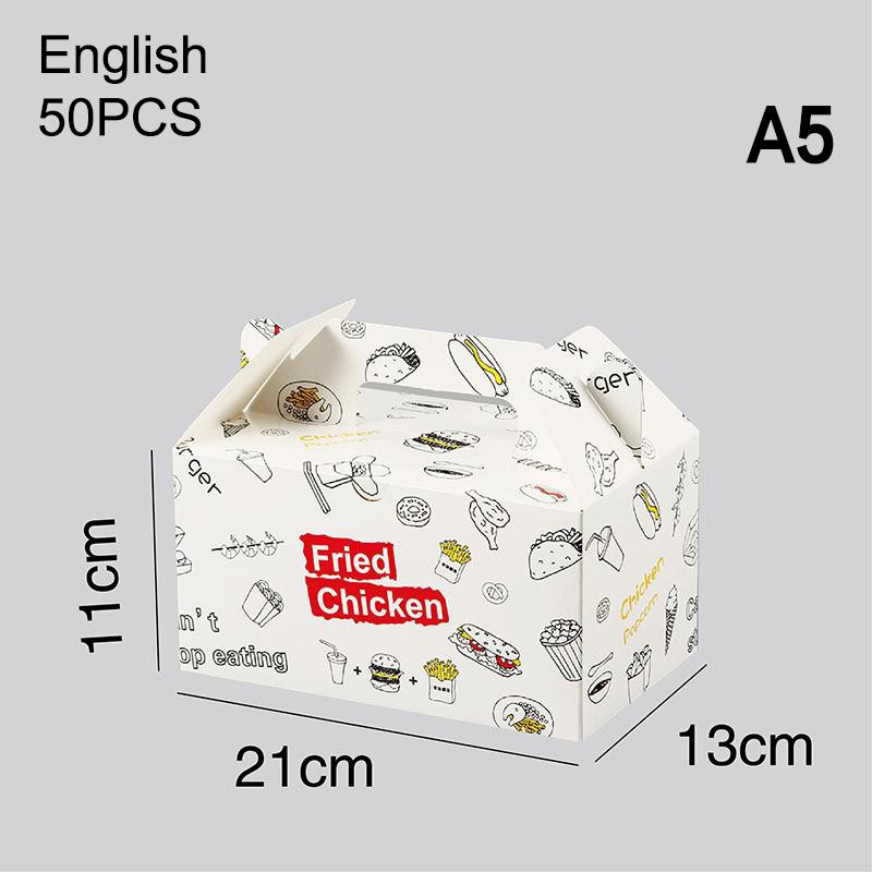 50/100Pcs Disposable French Fries Box Food Fried Chicken Packaging Box Party Supplies Food For Kids Birthday Tray