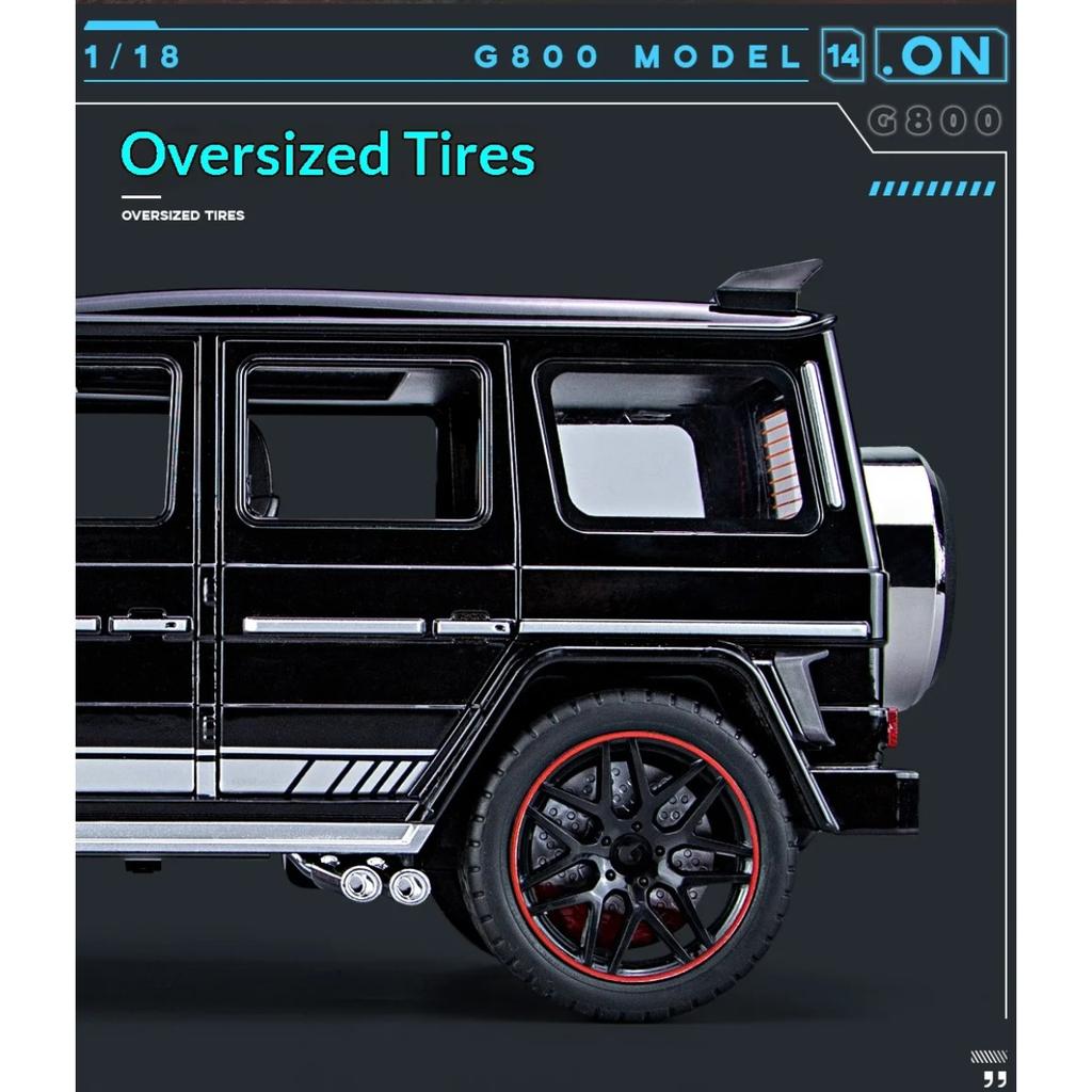Large 1/18 Sacle Benz G800 Off Road SUV Alloy Metal Diecast Model Car Sound & Light Collectibles Ornaments Birthday Gift Friend