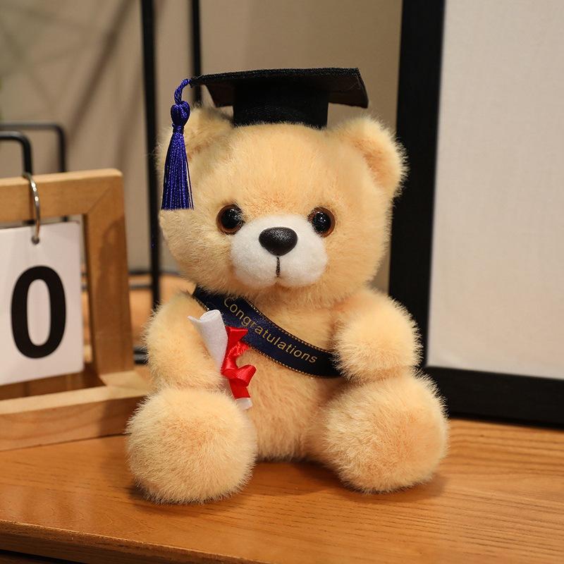 Graduation Bear Doll Doctor Hat Bachelor'S Uniform Teddy Bear Plush Toy Bachelor'S Graduation Commemorative Gift Can Be Added Logo