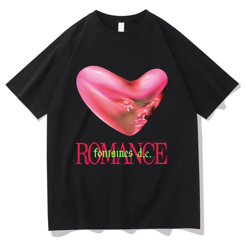 Retro Fontaines D.C. Romance T Shirt New Fashion Men/Wmen Aesthetic Funny T-Shirt Unisex High Quality Hip Hop Cotton Tees Shirts
