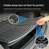 Tesla Model 3 & Y Carbon Fiber Texture Trunk Mats: Eco-friendly, Waterproof TPV Mats for Front & Rear.