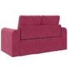 Wine Red Velvet Sofa Bed 148 x 71 x 83 cm