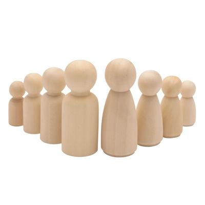 50 Stück Mini Graffiti Holzklammerpuppen Bastelartikel Leere DIY Holzfiguren Natur Unterschiedliche Formen Unbemalte Figuren
