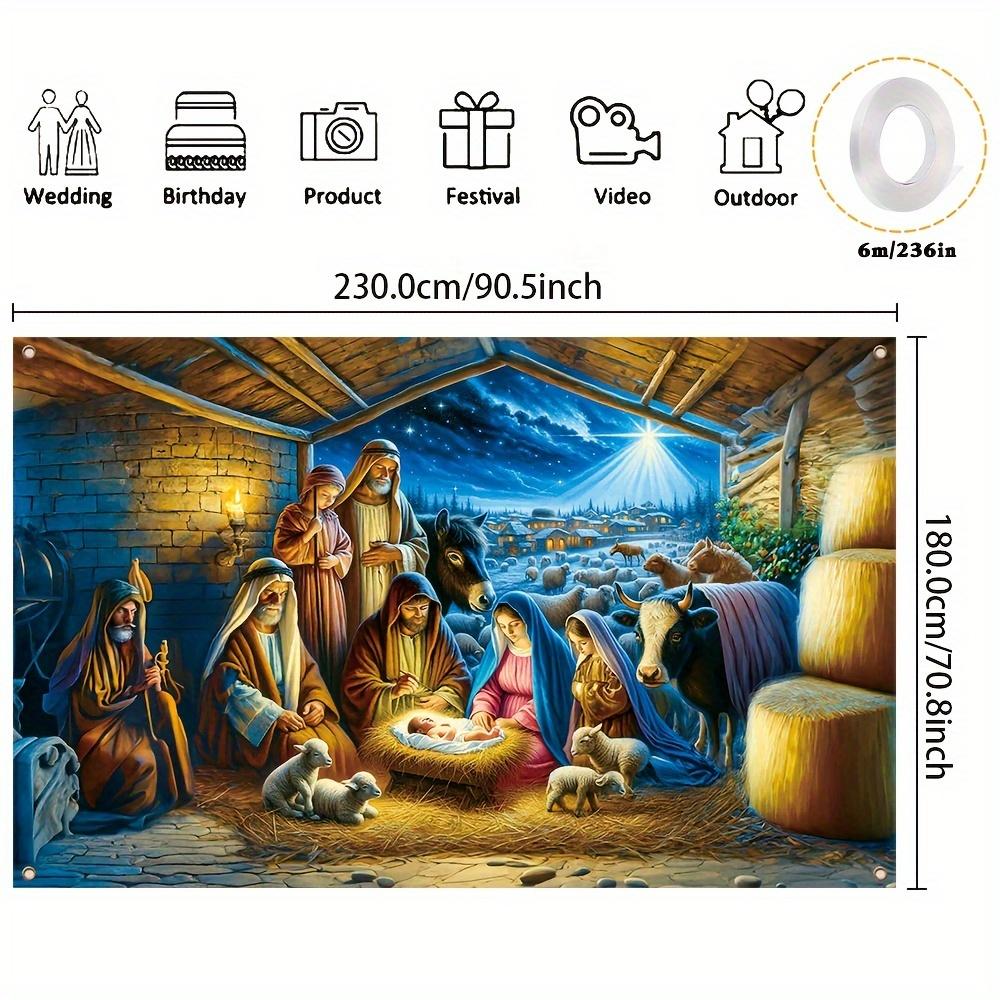 Easter Christmas background party banner, shepherd, Jesus Nativity pattern decoration