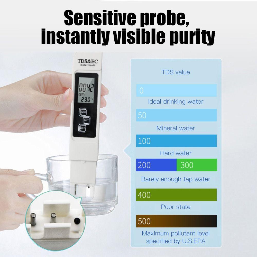 Water Purity Temperature Tester Pen Detection Tester TEMP PPM Tester  Drinking Water