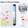 for iPad 9th/8th/7th Generation 10.2 Inch Case, Protective Trifold Case with [Pencil Holder][Auto Wake/Sleep][Transparent Back] for iPad 10.2’’
