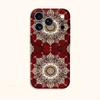 Opulent Red Gold Mandala Pattern Art Graphic Film Aesthetic Protective Shockproof Bumper Phone Case For iPhone 13 14 15 16 17 Pro Max Plus