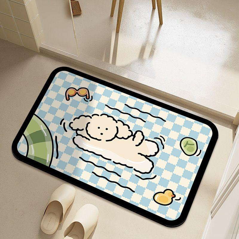 Badmatte im Kieselalgen-Stil, saugfähige Bodenmatte, rutschfeste Bodenmatte am Badezimmereingang, pflegeleichte Teppich-Fußmatte 40X60cm 15.7X23.6in