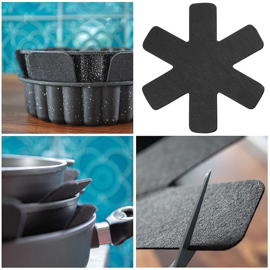 8Pcs Pot Dividing Protector Anti- Slip Pot and Pan Divider Non Scratch Pan Protector Pad Multifunction for Storing Stacking Pan
