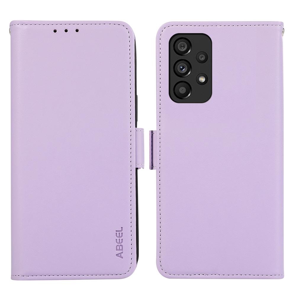 

ABEEL For Samsung Galaxy A52 4G/A52 5G/A52s 5G Phone Shell RFID Blocking Wallet PU Leather Stand Case Purple