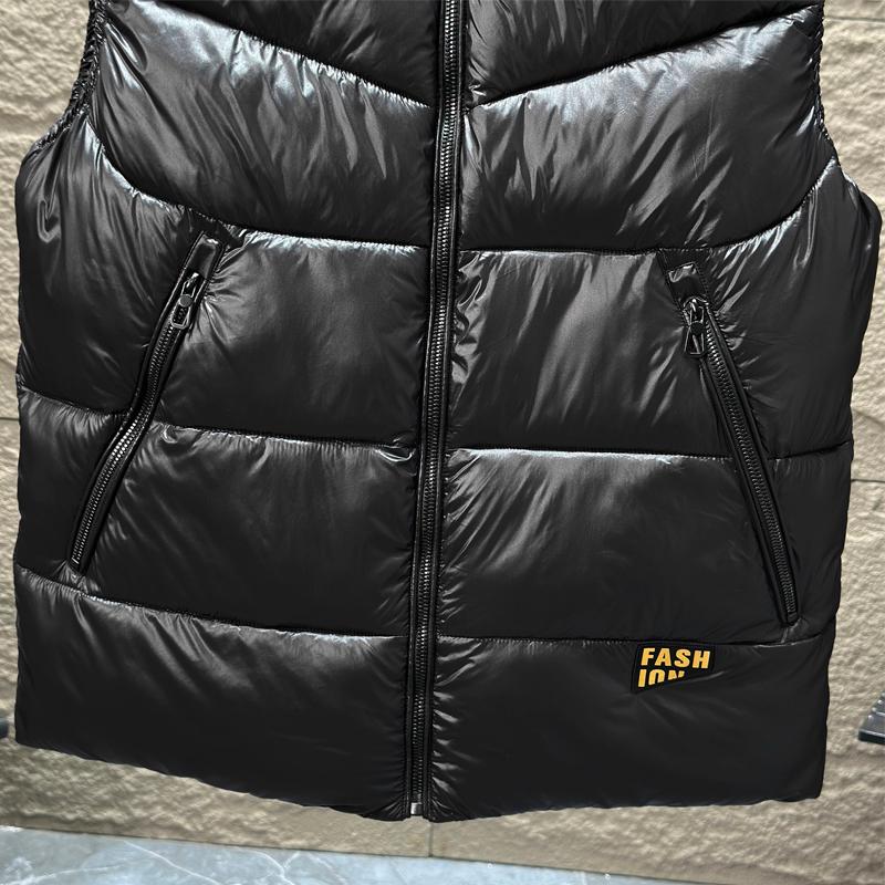 Ärmellose Winterparkas für Herren, Oberteile mit Kapuze, Übergröße, lässige dicke warme schwarze Weste für Herren-Oberbekleidung