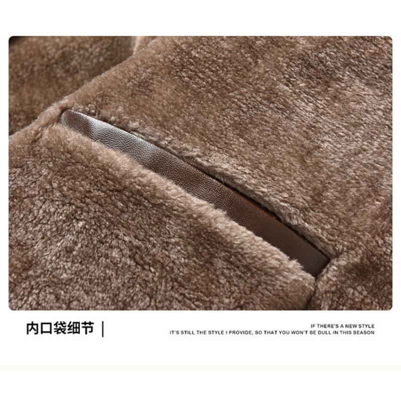 Herbst und Winter Vielseitiger Mantel Reißverschluss Strickjacke Herren Stehkragen Einfarbig PU-Leder Lässiges Oberteil