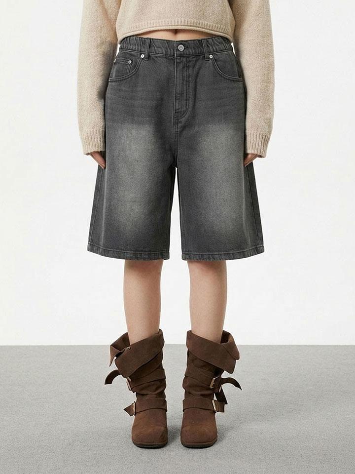 HANGTEN Women'S Bermuda Denim Pants_057(10570-156-401-10)