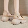 Sandals Women's Summer New Retro Velcro Thick-soled Muffin Outer Wear Heightening Leather Women's Shoes