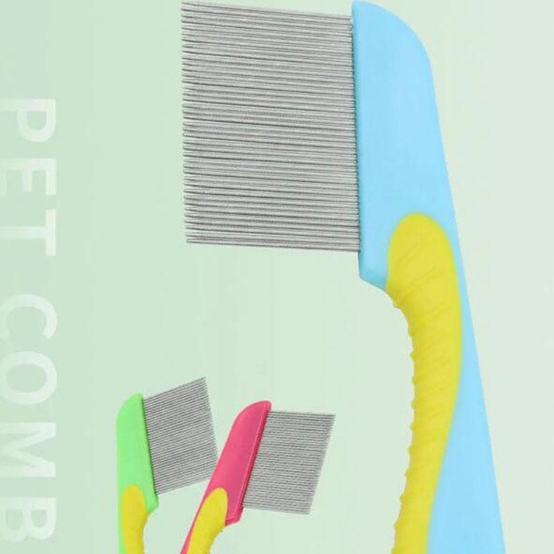 Pet Dematting Comb Steel Pet Grooming Comb For Dogs And Cats Gently Removes Loose Undercoat Flea Comb Pretty&Better