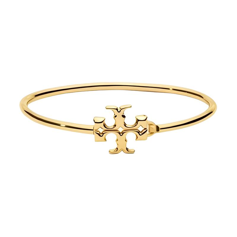 TORY BURCH ELEANOR hinge solid color design brass bracelet women s gold 738781-Golden F золотой