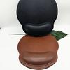 1PC Ergonomic wrist rest faux leather gaming/office mouse pad - non-slip oval desk mat with rubber base, simple wrist rest.