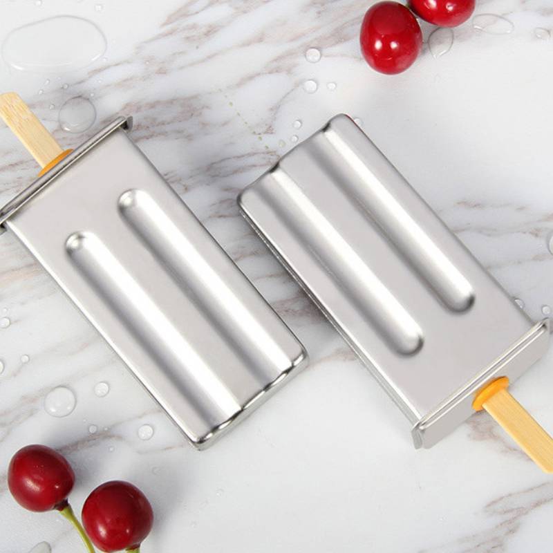 Modern Stainless Steel Ice Molds With Dual Slots For Home Use And Commercial Freezing