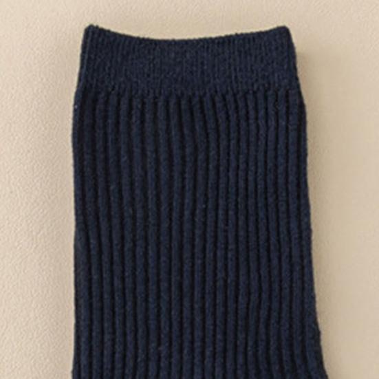 5 Pairs Men Dress Socks Polyester Cotton Breathable Crew Socks Ribbed Solid Color Socks for Casual And Professional Wear