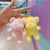 Creative Bear Keychain Plush Doll New Year Present Short Plush Stuffed With Cotton Pp