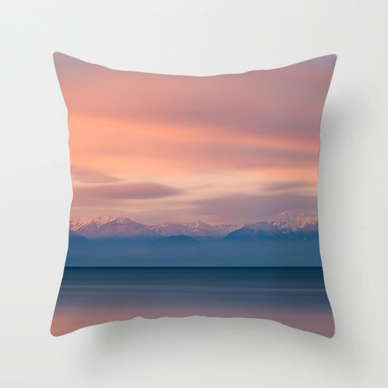 Natural Landscape Sunset Scenery Pillow Cover Sofa Decoration Car Office Seat Cushion Cover Room Pillow Cover Home Decoration
