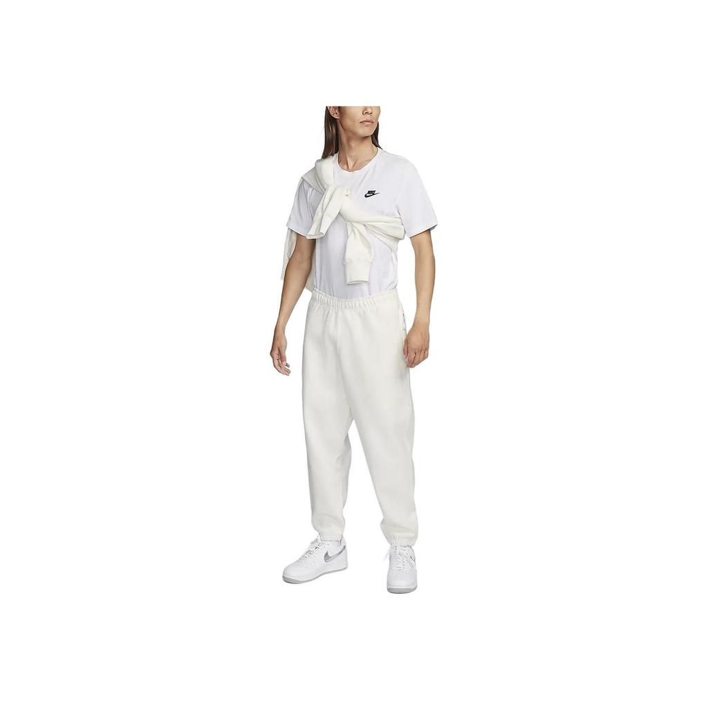 Nike Elastic Waist Solid Color Cuffed Casual Pants Men bottoms White DX1365-133