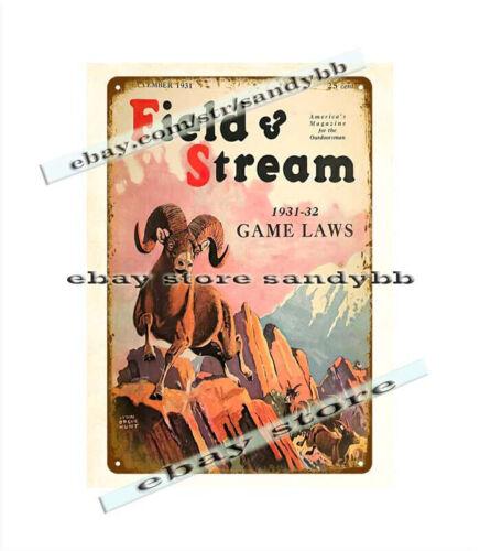 

1931 wildlifedecor bighorn sheep big game hunting metal tin sign office signAluminum 20x30cm（7.8x11.8inch）