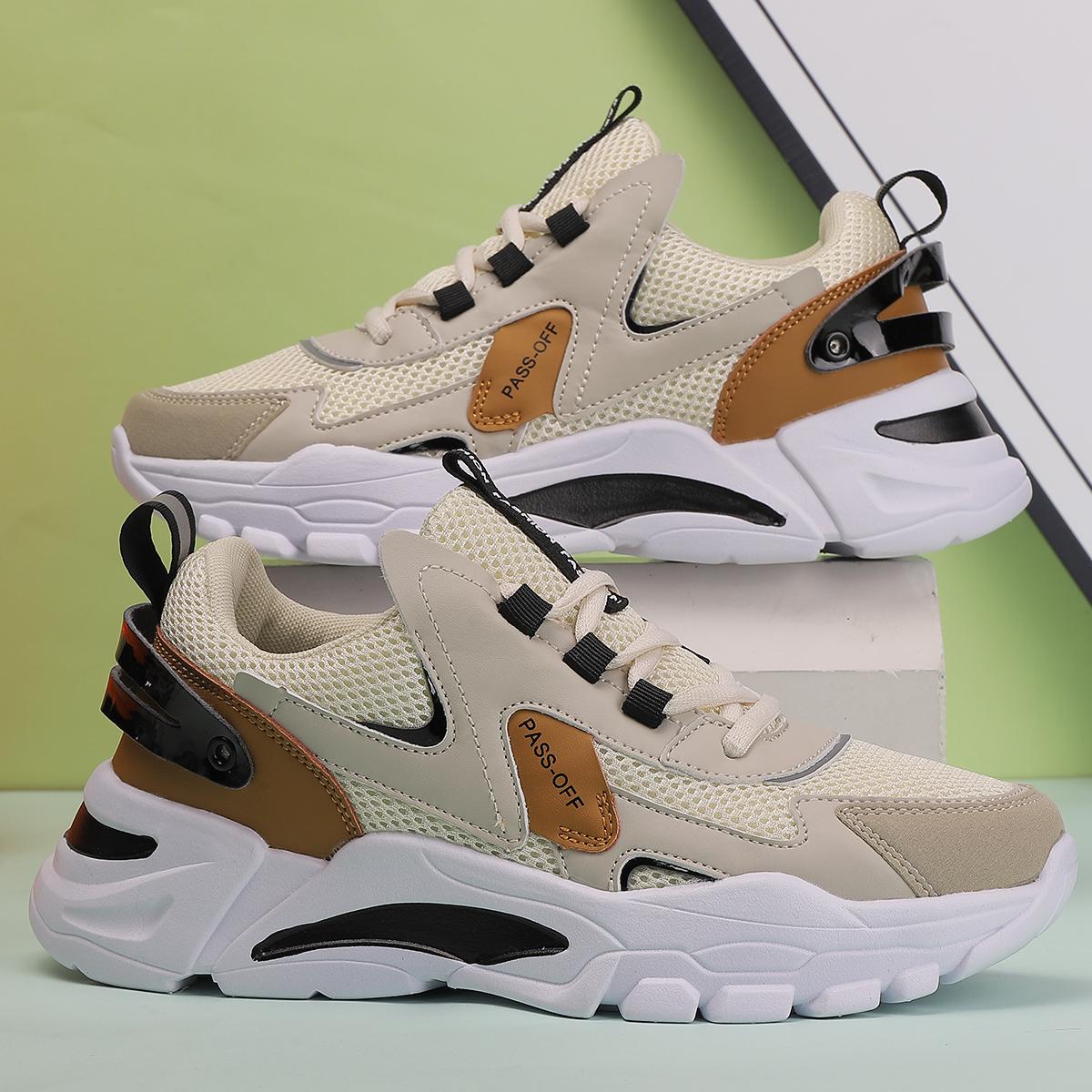 Fashion Shoes Cswo01 Men's Thick-Heeled Dad Shoes Spring Autumn Trendy Sports Shoes Versatile Height-Increasing Breathable Footwear Cm