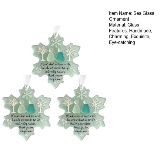 Snowflake-Shaped Sea Glass Friendship Decor Handmade Sea Glass Art Christmas Ornament Coastal Friendship Keepsake