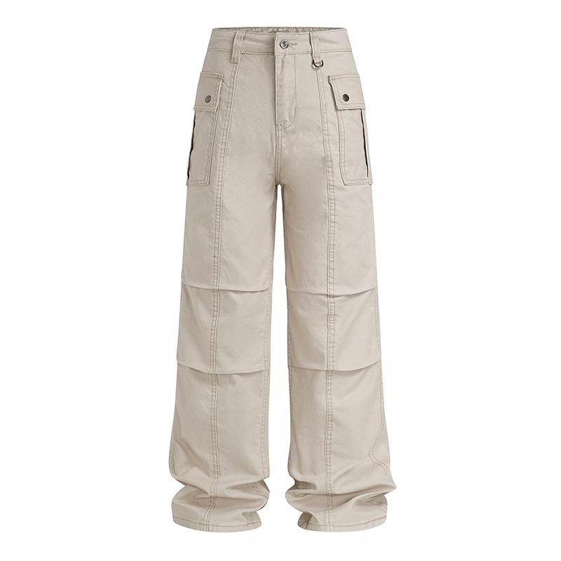 

Deconstructing The Sense of Design, Wrinkling and Washing Casual Overalls, Men s American High Street Trousers 2XL