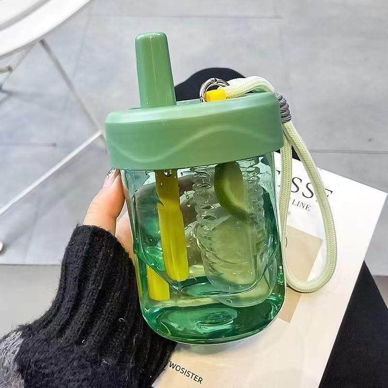 

600Ml Sippy Cup With Leak-Proof Lid Portable Tea And Water Separation Filter Ladies Cute Food Grade Heat-Resistant Cup