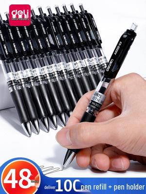 Deli Studenten Gelstift: Schnelltrocknende 0,5 mm Rundspitze, Hohe Kapazität, Ideal für Prüfungen