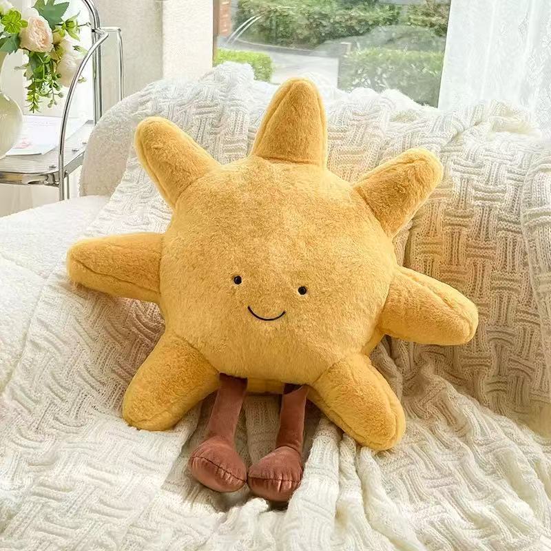1pc 28cm/11.02in Smile Sun Plush Toys Cute Throw Pillows Sofa Cushion Dolls Decoration Pillow Dolls Gift Dolls