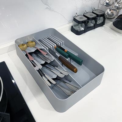 Aufbewahrungsbox mit Schubladeneinteilung, Küchenbesteck, Besteckeinteilungsbox, mehr als zwei Schichten multifunktionaler Organizer für Essstäbchen und Abfall