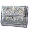 JIMMY CHOO Star studs Tri-fold wallet Metallic Silver Calfskin Women Used