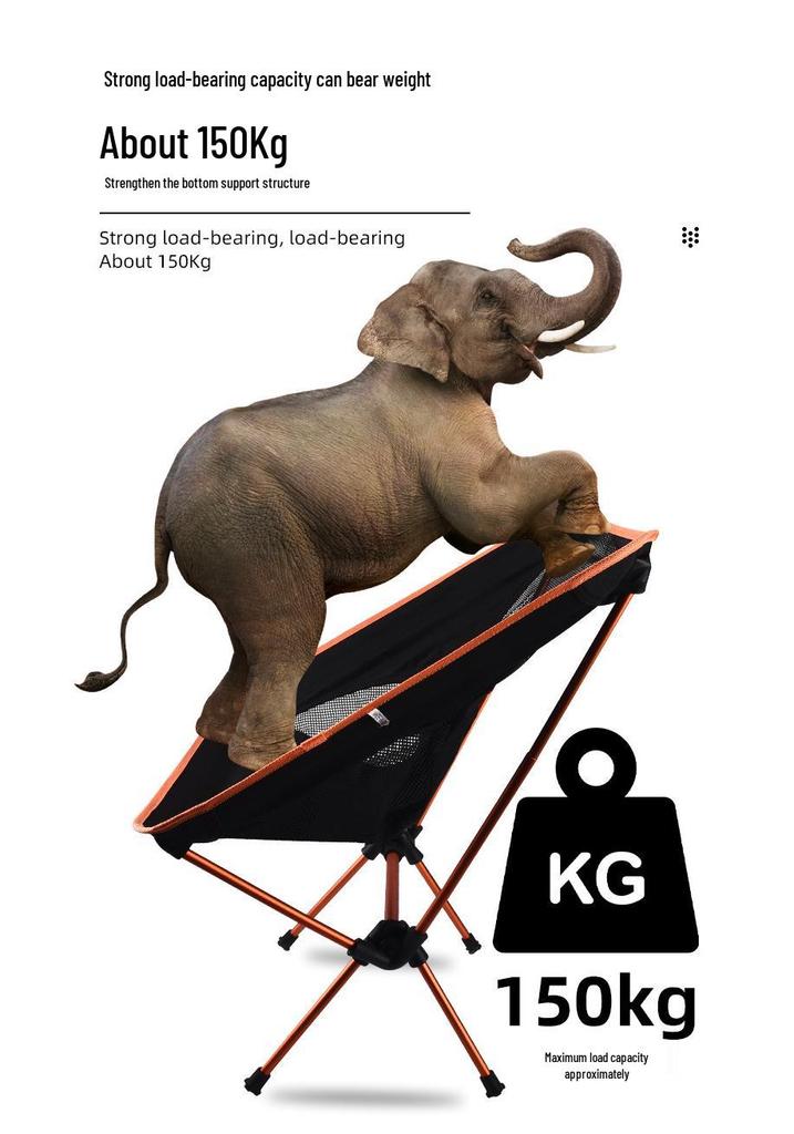Ultra-light Portable Folding Chair for Outdoor, Beach, Camping, Fishing, and Sketching with Backrest - Moon or Director's Chair.