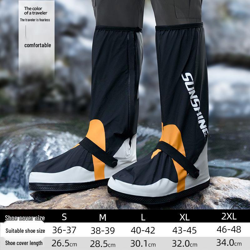 High-Top Waterproof PVC Shoe Covers for Outdoor Hiking, Cycling & Fishing - Non-Slip, Wear-Resistant Extra Large