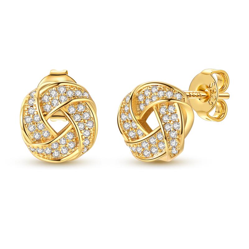 925 Silver Golden Earring Women CZ Zircon Hoop Ear Studs Sparkling Pave Moon Star Earring Wedding Anniversary Gift