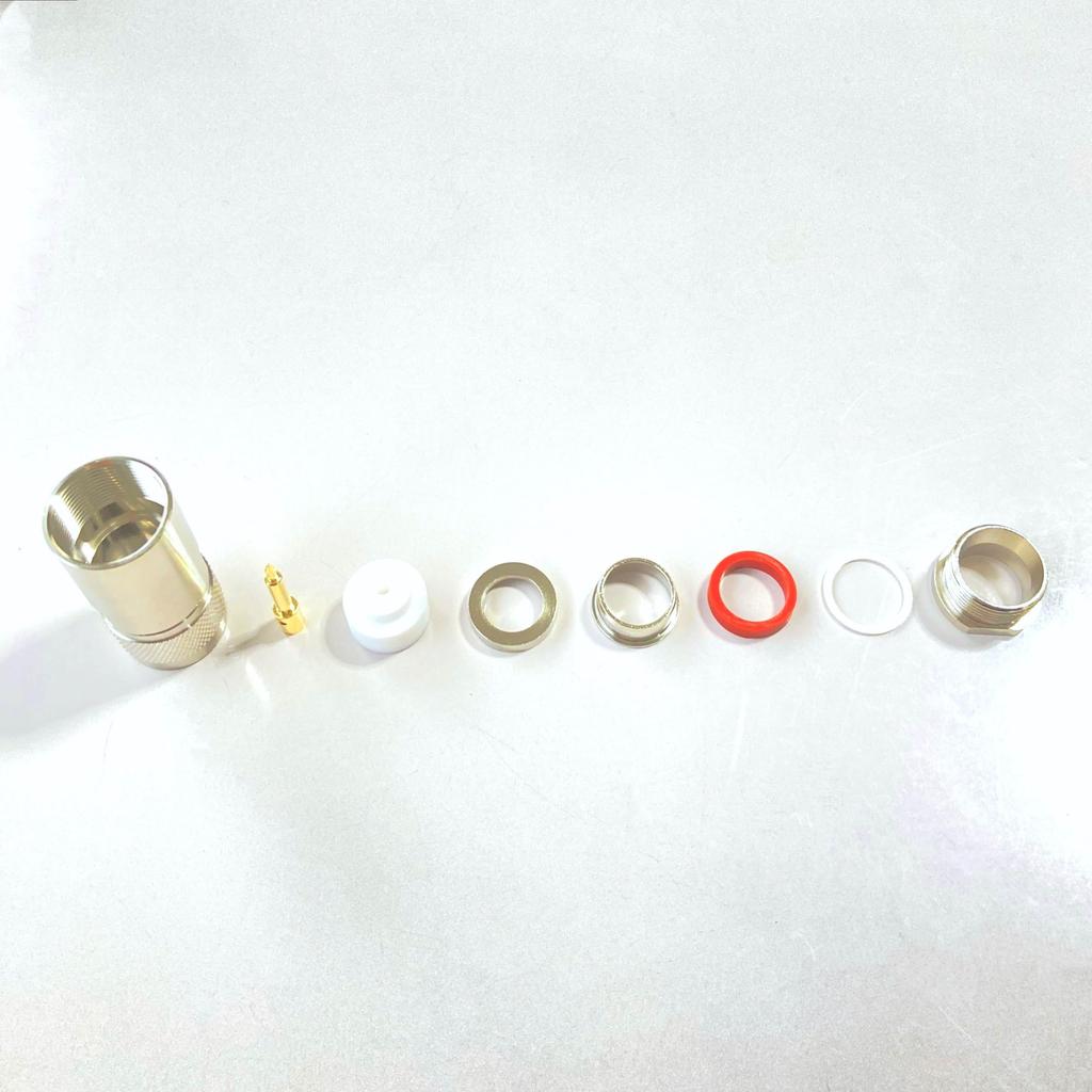 N-Type Male Connector for 10D, NP-10, Pure Copper Gold-Plated Inner Conductor, High-Heat Resistant PTFE Teflon Insulation, N-Type Connector, NP