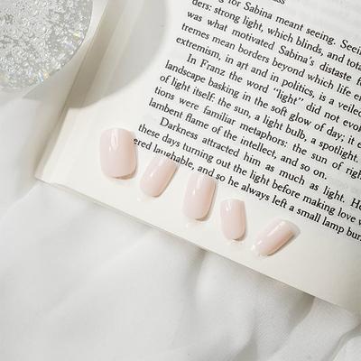 Unhas Postiças Sólidas, 16 Peças, Rosa Claro