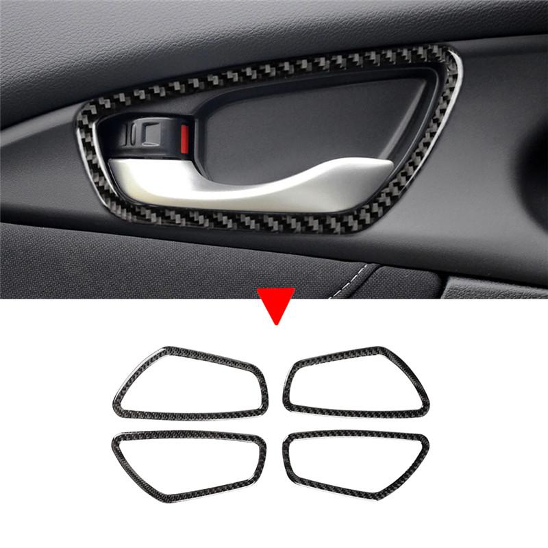 For Honda Civic 10th 2016-2019 Carbon Fiber Sticker  Car Center Console Windows Lifting Control Panel Decoration