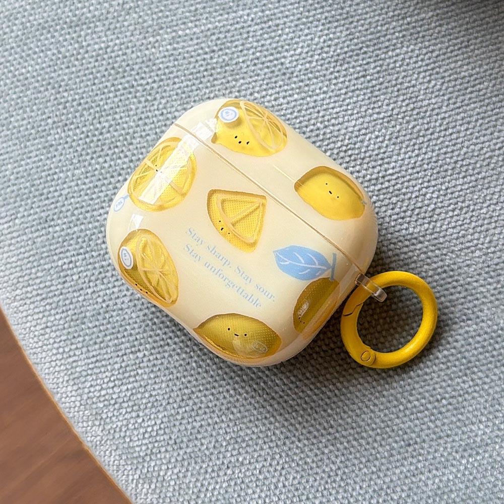 Jane Cute Yellow Lemon Gloss Soft Earphone Case for iPhone Apple AirPods Pro 3 2 1 4 Silicone Protection Cover With Pendant