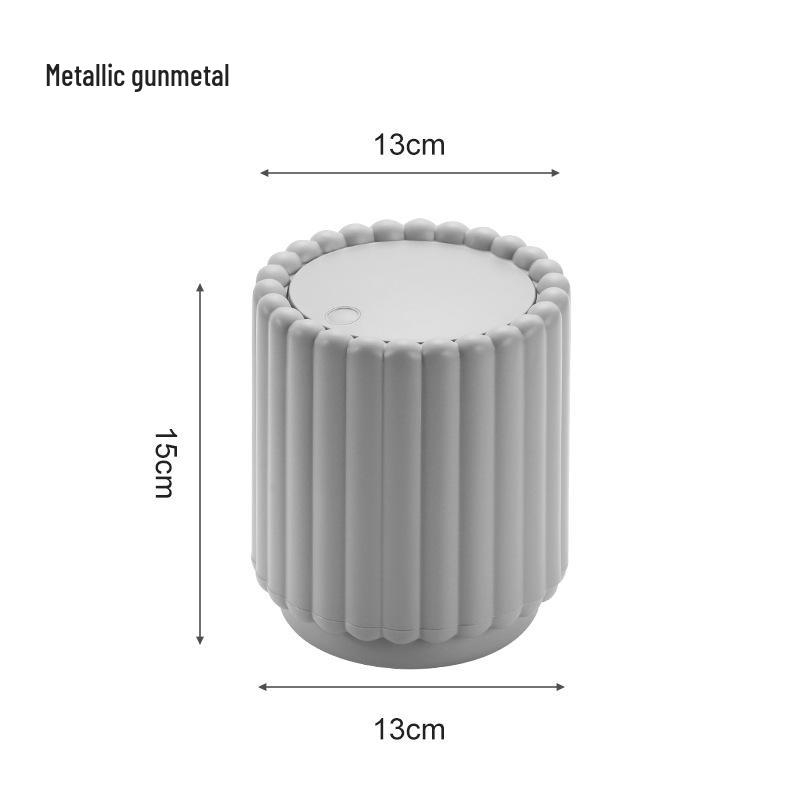 Yongsheng 2518 Sunflower Mini Desktop Trash Can with Press-Top Lid for Household Desk Storage