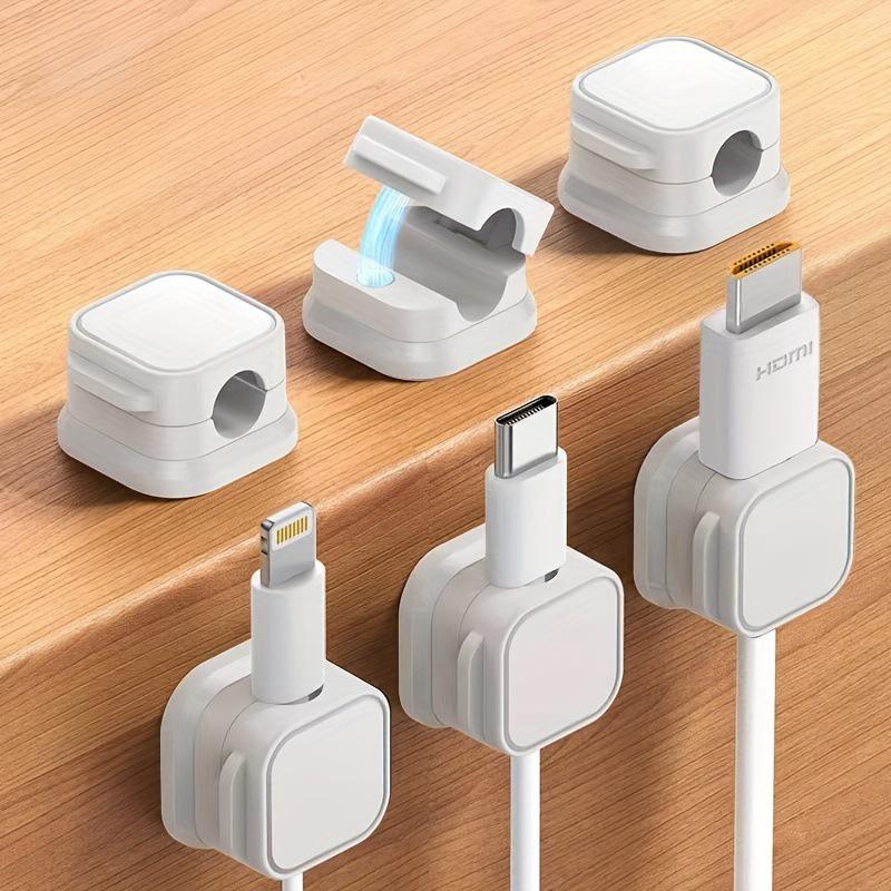 Traceless Magnetic Cable Organizer for Desktop - No-Punch Hook for Mobile Charging Cables