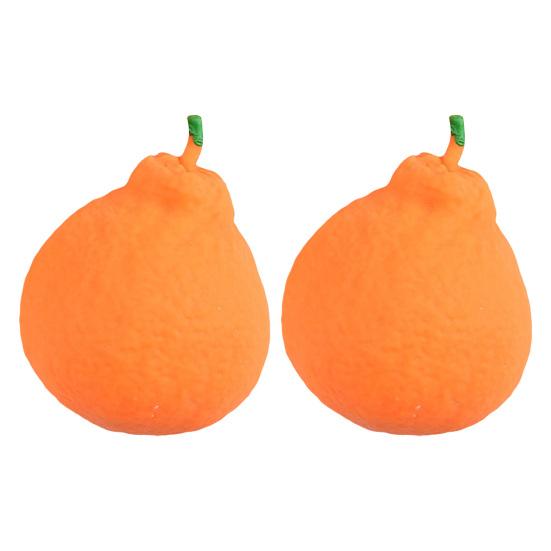 1/2/3/Pcs Orange Squeeze Toy with Mesh Bag Stress Relieving Dekopon Tangerine Toy Stretchy Anti-anxiety Simulation Fruit Sensory Fidget Toy