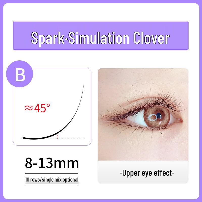 

Блестящий Клевер Пушистые Наращивания Ресниц: Чередующееся цветение, Супермягкий, Без комочков 10mm