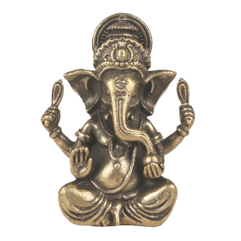 Brass Thailand Elephant Figure God Desktop Ornament Elephant Trunk God Of Wealth Bronze Carving Crafts Collection Home Decor